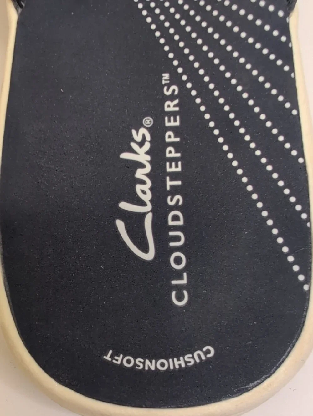 Clarks Women's Navy Floral Thong Sandals with Contrast Stitching